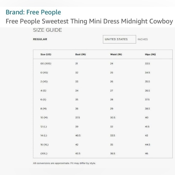 Free People NWT Sweetest Thing Midnight Cowboy blue floral ruffle dress Size 12 - Picture 5 of 6